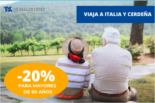Oferta senior para viajar por Cerdeña e Italia. 20% descuento para ti.
